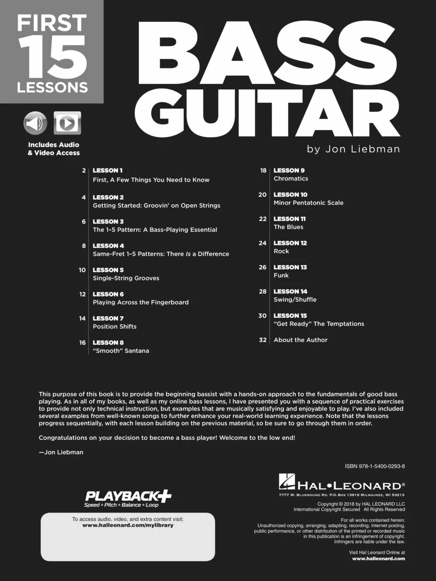Discount ๐ Hal Leonard USA Print Music FIRST 15 LESSONS โ BASS GUITAR A Beginner's Guide, Featuring Step-By-Step Lessons With Audio, Video, And Popular Songs! ๐ 2 Hal Leonard USA Print Music FIRST 15 LESSONS โ BASS GUITAR A Beginner's Guide, Featuring Step-By-Step Lessons With Audio, Video, And Popular Songs!
