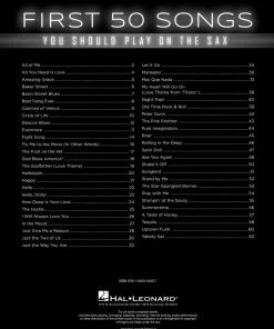 Hal Leonard USA FIRST 50 SONGS YOU SHOULD PLAY ON THE SAX Saxophone Books