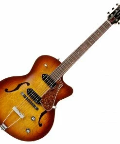 Acoustic Guitars Godin 032327 / 050987 5th Avenue KingPin II P90 CW Cognac Burst Hollow Body Acoustic Guitar MADE In CANADA