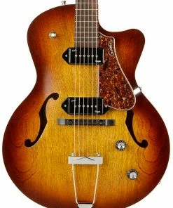 Acoustic Guitars Godin 032327 / 050987 5th Avenue KingPin II P90 CW Cognac Burst Hollow Body Acoustic Guitar MADE In CANADA
