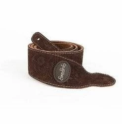 Accessories Simon & Patrick 37131 Brown Paisley Suede W/Patch Logo Guitar Strap
