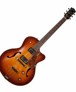 Acoustic Guitars Godin 039289 / 050932 5th Avenue KingPin II HB CW Cognac Burst Cutaway Hollow Acoustic Body Guitar Made In Canada