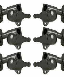 Grover Trophy Grover 102BN Original Rotomatics With Round Button - Guitar Machine Heads, 3 + 3 - Black Nickel Parts