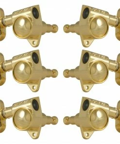 Grover Trophy Parts Grover 102G Original Rotomatics With Round Button - Guitar Machine Heads, 3 + 3 - Gold