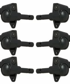 Grover Trophy Parts Grover 106BC Original Locking Rotomatics With Round Button - Guitar Machine Heads, 3 + 3 - Black Chrome