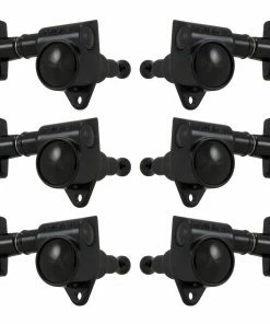 Grover Trophy Grover 109BC Super Rotomatics With 3-Step Button - Guitar Machine Heads, 3 + 3 - Black Chrome Parts