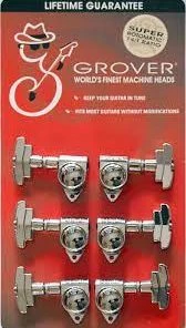 Grover Trophy Parts Grover 109C Super Rotomatics With 3-Step Button - Guitar Machine Heads, 3 + 3 - Chrome