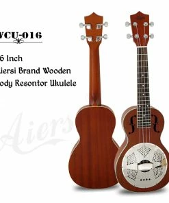 Ukuleles Aiersi 26 Inch Tenor Mahogany Resonator Ukulele With Case