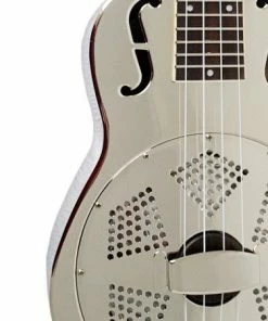 Aiersi F Holes 24 Inch Concert Chrome Plated Copper Resonator Ukulele With Case Ukuleles