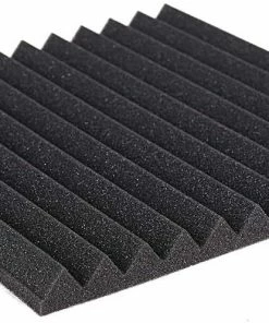 JJ Music Sales Sound Absorbing Panels Acoustic Studio Panel Foam Wedges 1" X 12" X 12" Sound-Proofing, Sound Absorption