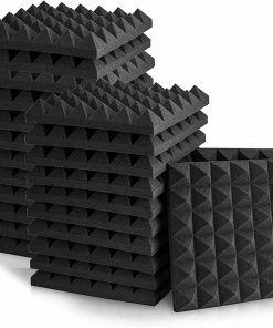 JJ Music Sales Acoustic Studio Panel Foam Pyramid Wedges 2" X 12" X 12" Sound-Proofing, Sound Absorption