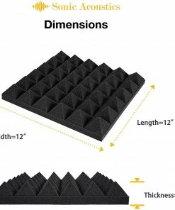 Best Pirce ๐ JJ Music Sales Acoustic Studio Panel Foam Pyramid Wedges 2" X 12" X 12" Sound-Proofing, Sound Absorption โ 16 JJ Music Sales Acoustic Studio Panel Foam Pyramid Wedges 2