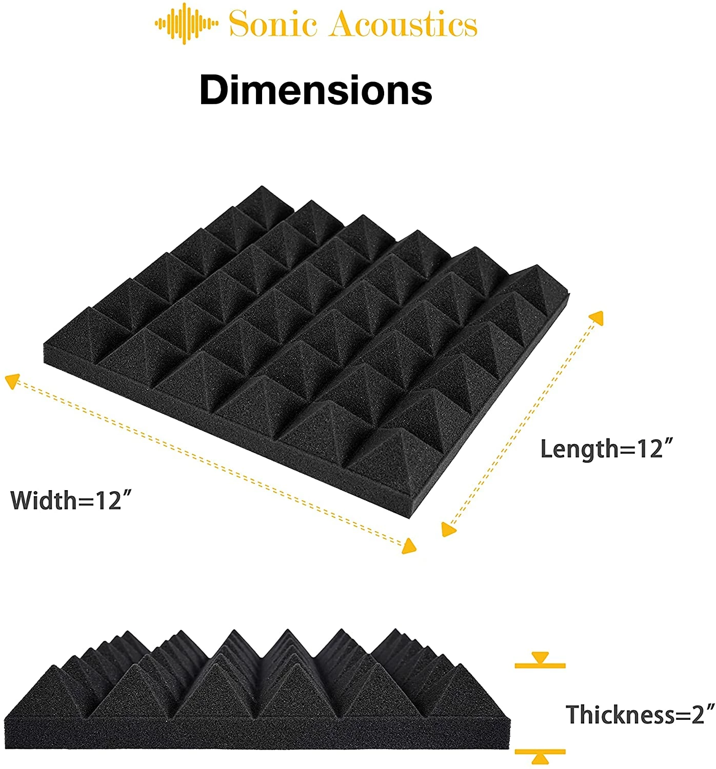 Best Pirce ๐ JJ Music Sales Acoustic Studio Panel Foam Pyramid Wedges 2" X 12" X 12" Sound-Proofing, Sound Absorption โ 3 JJ Music Sales Acoustic Studio Panel Foam Pyramid Wedges 2" X 12" X 12" Sound-Proofing, Sound Absorption