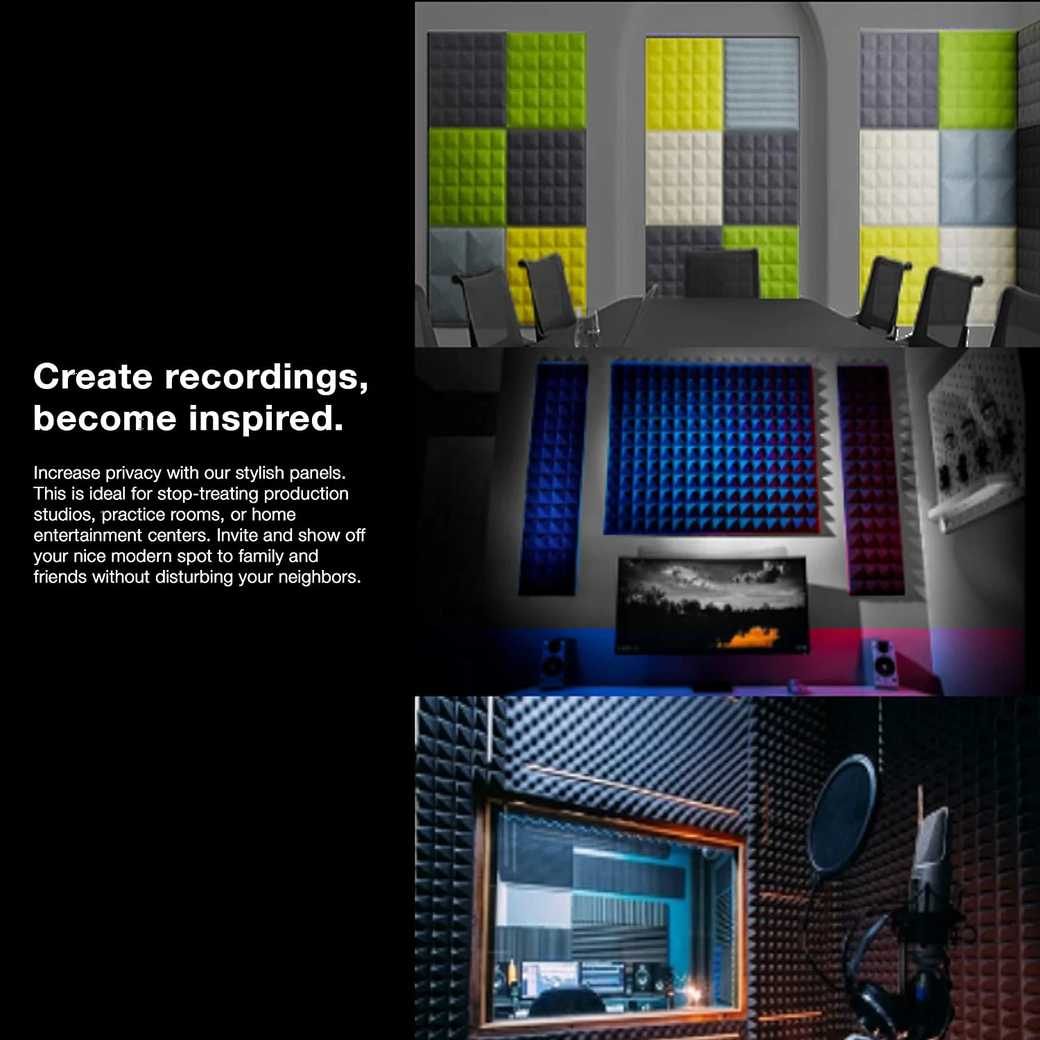 Best Pirce ๐ JJ Music Sales Acoustic Studio Panel Foam Pyramid Wedges 2" X 12" X 12" Sound-Proofing, Sound Absorption โ 6 JJ Music Sales Acoustic Studio Panel Foam Pyramid Wedges 2" X 12" X 12" Sound-Proofing, Sound Absorption