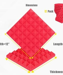 Best Pirce ๐ JJ Music Sales Acoustic Studio Panel Foam Pyramid Wedges 2" X 12" X 12" Sound-Proofing, Sound Absorption โ 22 JJ Music Sales Acoustic Studio Panel Foam Pyramid Wedges 2