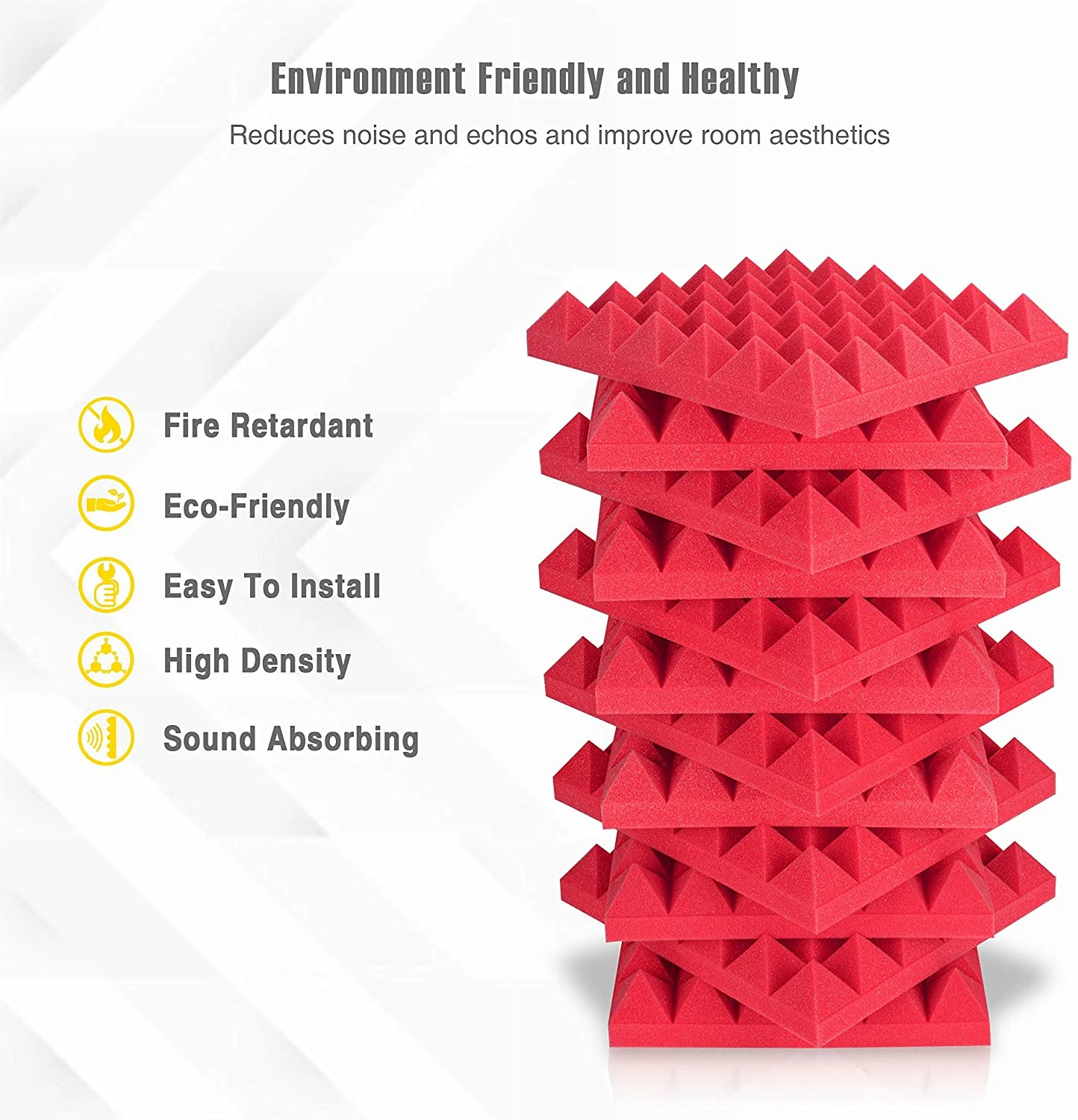 Best Pirce ๐ JJ Music Sales Acoustic Studio Panel Foam Pyramid Wedges 2" X 12" X 12" Sound-Proofing, Sound Absorption โ 11 JJ Music Sales Acoustic Studio Panel Foam Pyramid Wedges 2" X 12" X 12" Sound-Proofing, Sound Absorption