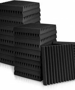 JJ Music Sales Acoustic Studio Panel Foam With More Wedges 2" X 12" X 12" Sound-Proofing, Sound Absorption Sound Absorbing Panels
