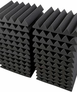 JJ Music Sales Sound Absorbing Panels Acoustic Studio Panel Foam Wedges 2" X 12" X 12" Sound-Proofing, Sound Absorption
