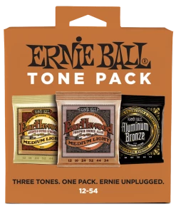 Ernie Ball 3313 Acoustic Tone Pack 3 Sets, Medium-Light, 12-54 Strings