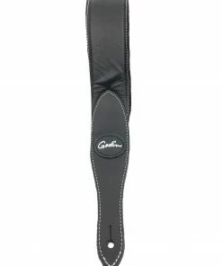 Godin Black Padded Leather & Suede Guitar Strap With Patch Logo Accessories