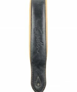 Godin Vintage Black/Tan Padded Guitar Strap With Embossed Logo