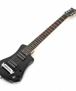 Electric Guitars Hofner HOF-HCT-SH-DLX- BK-O Deluxe Shorty Electric Travel Guitar - Black - With Gig Bag