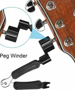 JJ Music Sales String / Peg Winders Guitar String / Ped Winder, Cutter - 3 In 1 - Restringing Tool, String Cutter & Bridge Pin Peg Puller
