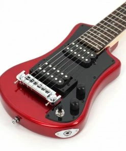 Hofner HOF-HCT-SH-DLX- R-O Deluxe Shorty Electric Travel Guitar - Red - With Gig Bag