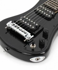 Electric Guitars Hofner HOF-HCT-SH-DLX- BK-O Deluxe Shorty Electric Travel Guitar - Black - With Gig Bag