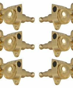 Grover Trophy Grover 502G Roto-Grip Locking Rotomatics With Round Button - Guitar Machine Heads, 3 + 3 - Gold
