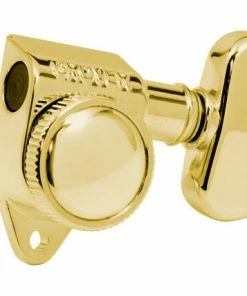 Grover Trophy Grover 502G Roto-Grip Locking Rotomatics With Round Button - Guitar Machine Heads, 3 + 3 - Gold