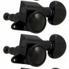 Grover Trophy Grover 505BC6 Mini Roto-Grip Locking Rotomatics - Guitar Machine Heads, 6-in-Line, Bass Side (Left) - Black Chrome