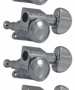 Grover Trophy Parts Grover 505C6 Mini Roto-Grip Locking Rotomatics - Guitar Machine Heads, 6-in-Line, Bass Side (Left) - Chrome