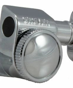 Grover Trophy Parts Grover 505C6 Mini Roto-Grip Locking Rotomatics - Guitar Machine Heads, 6-in-Line, Bass Side (Left) - Chrome