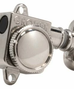 Grover Trophy Grover 505FVN Roto-Grip Locking Rotomatics For Vintage F-Style Tuners - Guitar Machine Heads, 6-in-Line, Bass Side (Left) - Nickel