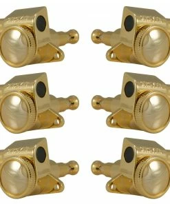 Grover Trophy Grover 505G Mini Roto-Grip Locking Rotomatics - Guitar Machine Heads, 3 + 3 - Gold
