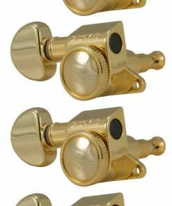 Grover Trophy Grover 505GL6 Mini Roto-Grip Locking Rotomatics - Guitar Machine Heads, 6-in-Line, Lefthand, Treble Side (Right) - Gold