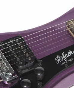 Electric Guitars Hofner HOF-HCT-SH-PU-O Shorty Electric Travel Guitar - Metallic Purple - With Gig Bag
