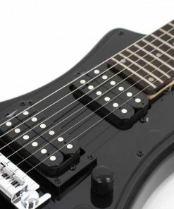 Electric Guitars Hofner HOF-HCT-SH-DLX- BK-O Deluxe Shorty Electric Travel Guitar - Black - With Gig Bag