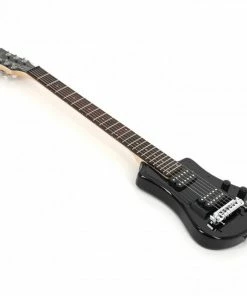 Electric Guitars Hofner HOF-HCT-SH-DLX- BK-O Deluxe Shorty Electric Travel Guitar - Black - With Gig Bag