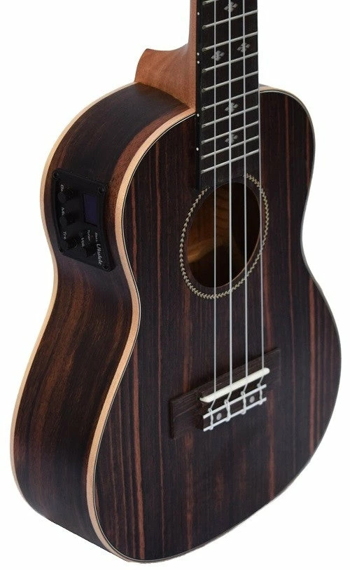 Best Pirce ๐ Ukuleles Aloha Black Wood Electric Ukulele - Tenor - Ebony ๐คฉ 3 Ukuleles Aloha Black Wood Electric Ukulele - Tenor - Ebony