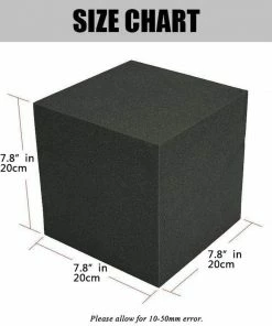 JJ Music Sales Sound Absorbing Panels Bass Trap Accessorie Wall Corner Cube Audio Sound Absorption Foam Studio Acoustic Treatment Panels Fireproof Mater 20X20X20cm