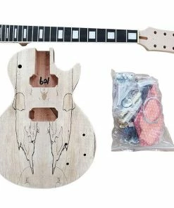 JJ Music Sales Custom Splatted Maple Les Paul Style Electric Guitar DIY Kit