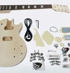 JJ Music Sales Custom Flame Maple Les Paul Style DIY Electric Guitar Kit