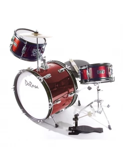 De Rosa USA 3 Piece 16" Kid's Junior Drum Set Complete Acoustic Drums
