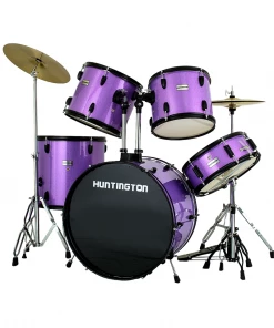 Huntington USA 5 Piece Drum Kit Complete Full Size Acoustic Drums
