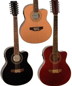 Acoustic Guitars De Rosa USA 12 String Thin Line Acoustic Electric Guitar With Cutaway