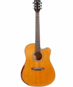 Glen Burton USA Deluxe Solid Top Cutaway Acoustic Dreadnought Guitar With Bevel Arm Rest Desert Sand Acoustic Guitars