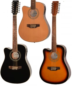 De Rosa USA 12 String Cutaway Dreadnought Acoustic Electric Guitar - Left Handed Acoustic Guitars