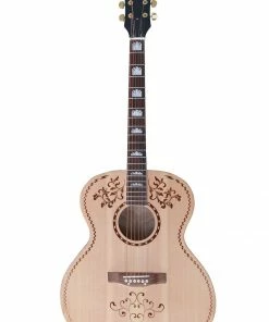 Glen Burton USA Solid Spruce Top Jumbo Body Acoustic Guitar With Laser Etched Design